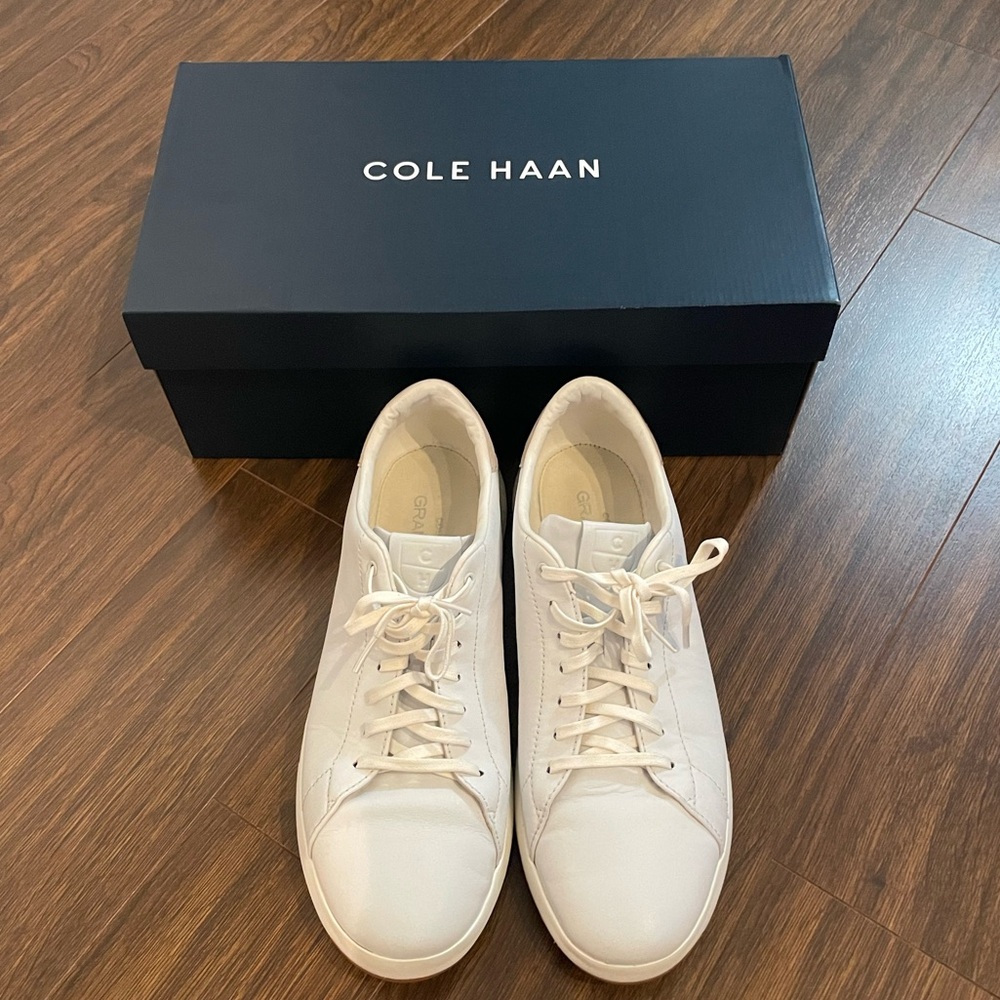 Cole Haan GrandPrø Tennis Sneakers, Men’s White 11.5M, New, Worn One Time